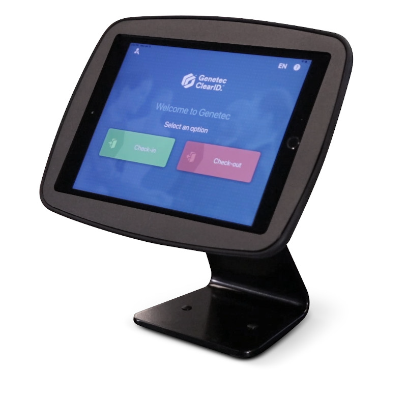 ClearID Self-Service Kiosk tabletop stand.