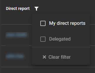 Direct report filter options in ClearID.