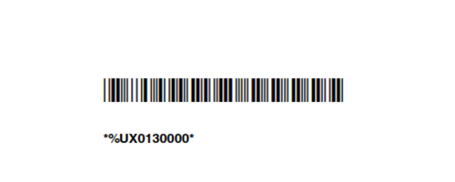 Código de barras de configuración utilizado para programar el lector para que ignore la configuración alfanumérica.