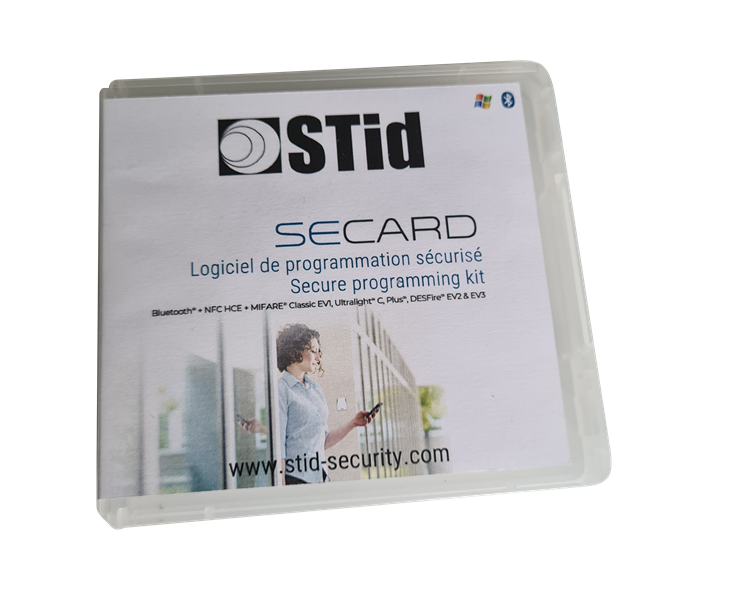 Frente del paquete del kit de programación STid SECard Secure.