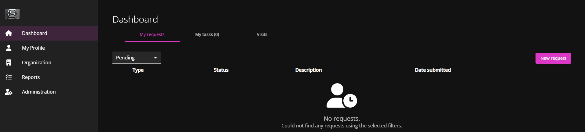 El portal web de ClearID muestra un ejemplo de marca personalizada con un acento de color rosa.